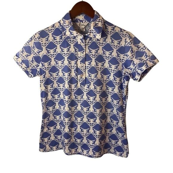 Lilly Pulitzer White Label Vintage Short Sleeve Polo, Small. Crabs! Preppy, old - Picture 13 of 15